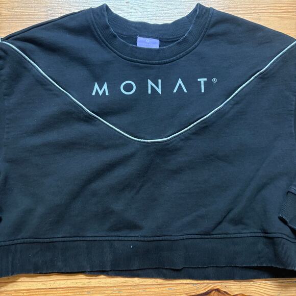 Monat Gear black cropped logo crew sweatshirt SIZE 2XL - Picture 2 of 5